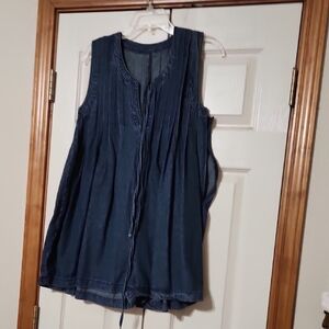 Chic Denim Sleeveless Tunic
